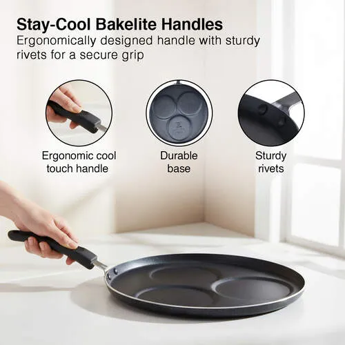 Prestige Omega Select Plus 3-Layer Metal Spoon-friendly Set Dosa Tawa (Black) - Alternate View